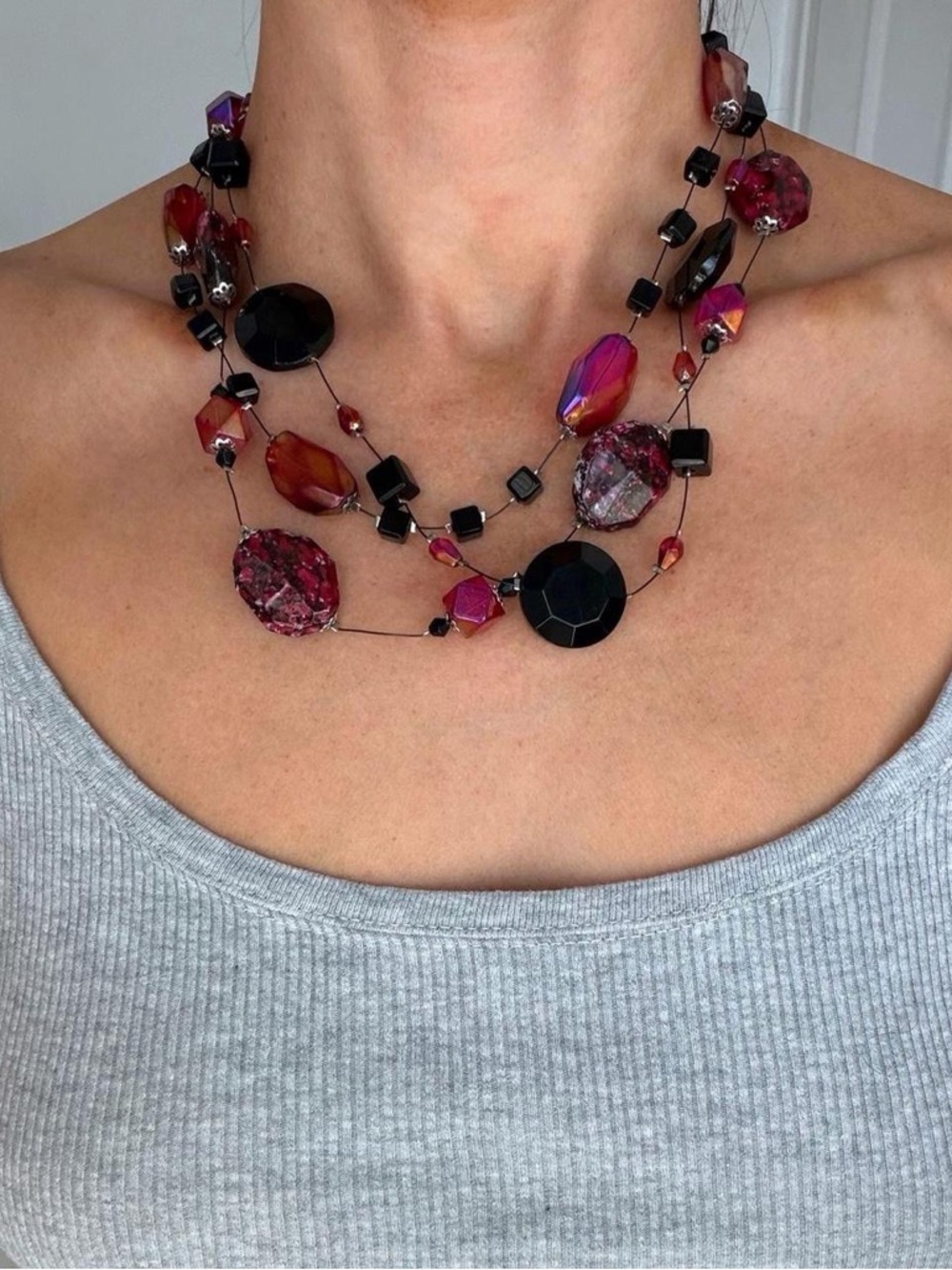 Beaded Multi-Strand Layered Statement Necklace